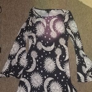 Sun and moon skater dress